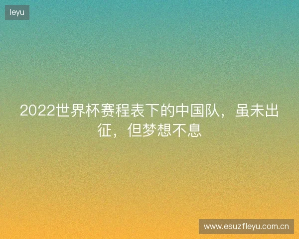 2022世界杯赛程表下的中国队，虽未出征，但梦想不息