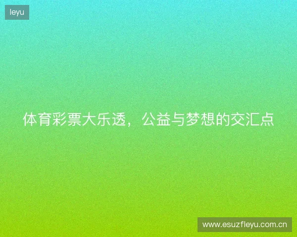 体育彩票大乐透，公益与梦想的交汇点